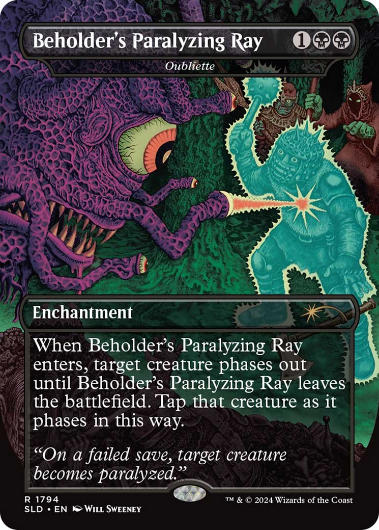 Beholder's Paralyzing Ray - Oubliette (SLD-1794) [Secret Lair] Drop (Borderless) MTG Single Wizards of the Coast