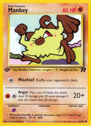 Mankey (61/82) 1st Edition [Vintage: Team Rocket] Pokemon Single Pokémon