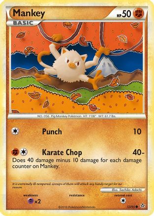 Mankey (53/95) Reverse Holofoil [HGSS: Unleashed] Pokemon Single Pokémon