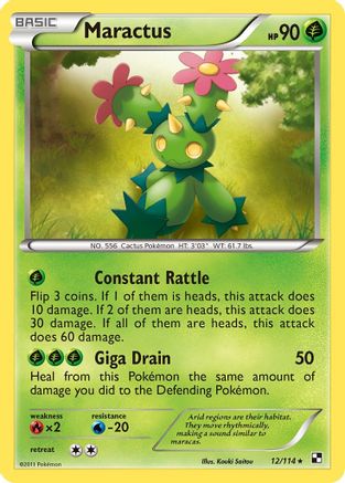 Maractus (12) (/114) Reverse Holofoil [BW: Base Set] Pokemon Single Pokémon
