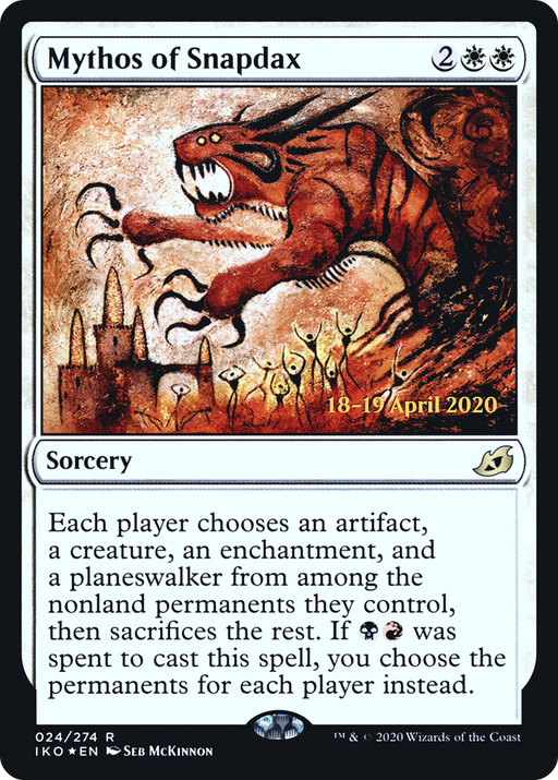 Mythos of Snapdax (PRE-024) [Ikoria: Lair of Behemoths Promos] Foil MTG Single Wizards of the Coast
