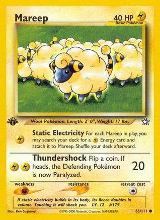 Mareep (65/111) - [Vintage: Neo Genesis] 1st Edition Pokemon Single Pokémon