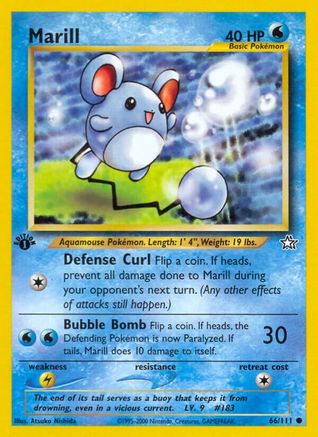 Marill (66/111) 1st Edition [Vintage: Neo Genesis] Pokemon Single Pokémon
