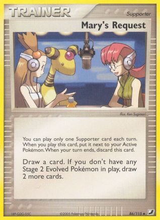 Mary's Request (86/115) Reverse Holofoil [EX: Unseen Forces] Pokemon Single Pokémon