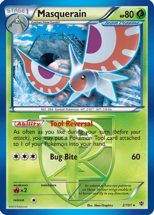 Masquerain (Team Plasma) (/101) Reverse Holofoil [BW: Plasma Blast] Pokemon Single Pokémon