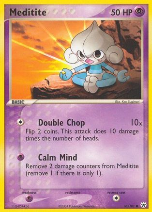 Meditite - 65/101 (/101) Reverse Holofoil [EX: Hidden Legends] Pokemon Single Pokémon