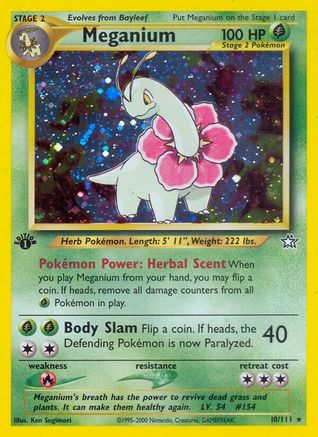 Meganium (10/111) 1st Edition Holofoil [Vintage: Neo Genesis] Pokemon Single Pokémon