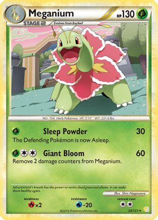 Meganium (26/123) Reverse Holofoil [HGSS: Base Set] Pokemon Single Pokémon