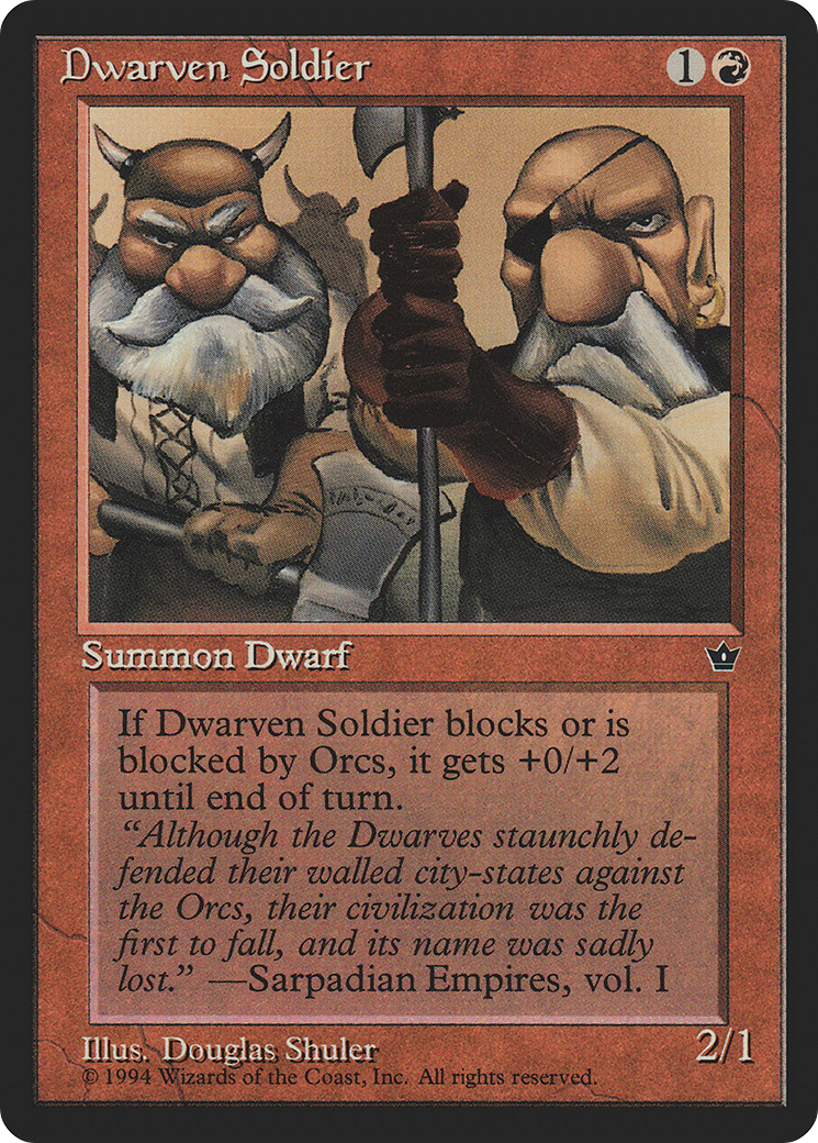 Dwarven Soldier (FEM-53C) [Fallen Empires] MTG Single Wizards of the Coast