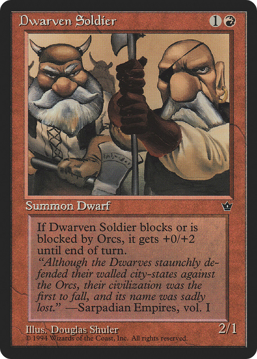 Dwarven Soldier (FEM-53C) [Fallen Empires] MTG Single Wizards of the Coast