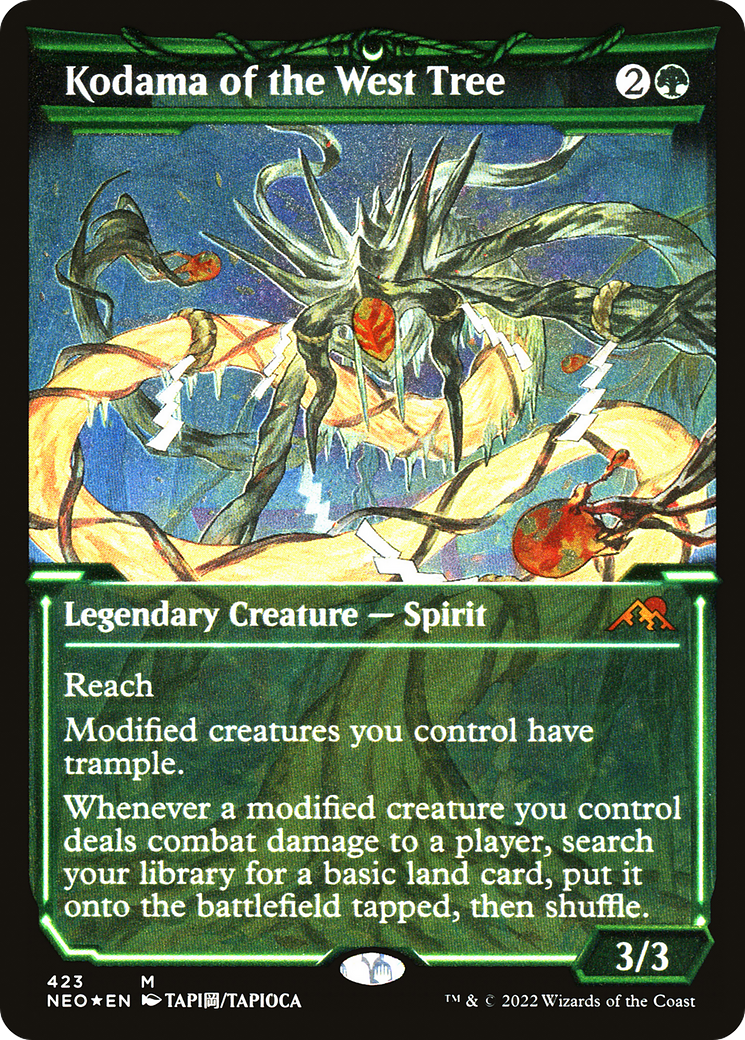 Kodama of the West Tree (NEO-423) [Kamigawa: Neon Dynasty] (Showcase) Etched Foil MTG Single Wizards of the Coast