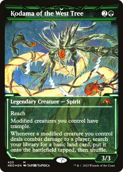 Kodama of the West Tree (NEO-423) [Kamigawa: Neon Dynasty] (Showcase) Etched Foil MTG Single Wizards of the Coast