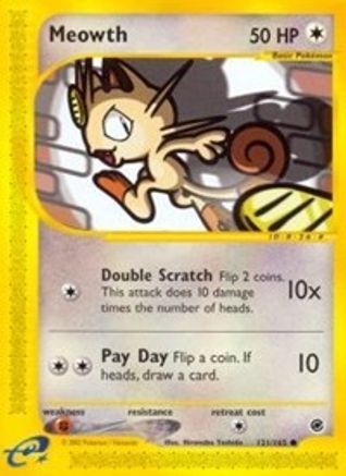 Meowth (121/165) Reverse Holofoil [Vintage: Expedition] Pokemon Single Pokémon