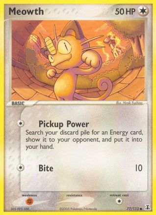 Meowth (77/113) Reverse Holofoil [EX: Delta Species] Pokemon Single Pokémon
