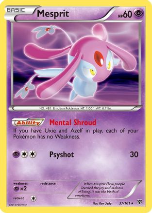 Mesprit (37/101) Holofoil [BW: Plasma Blast] Pokemon Single Pokémon