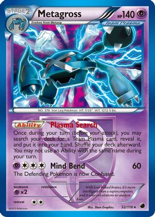 Metagross (Team Plasma) (/116) Reverse Holofoil [BW: Plasma Freeze] Pokemon Single Pokémon