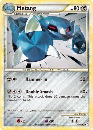 Metang (30/90) [HGSS: Undaunted] Pokemon Single Pokémon