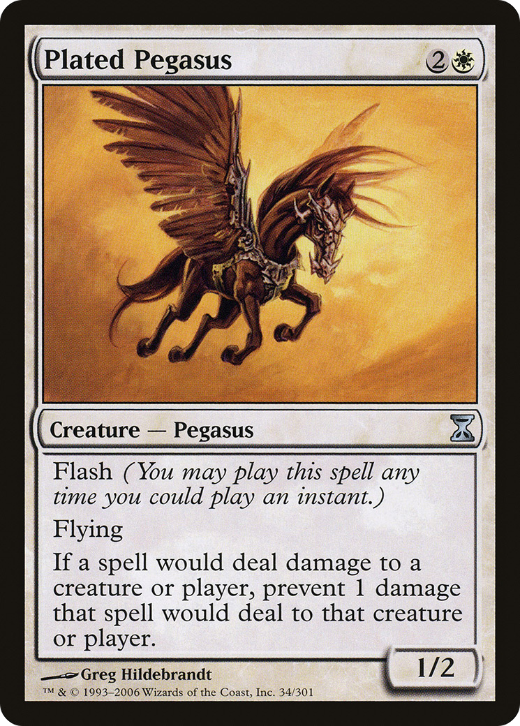 Plated Pegasus (TSP-034) [Time Spiral] MTG Single Wizards of the Coast