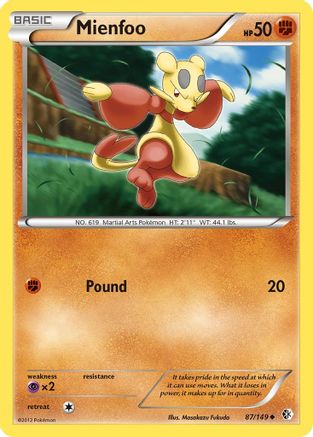 Mienfoo (87) (/149) [BW: Boundaries Crossed] Pokemon Single Pokémon
