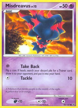 Misdreavus (83/127) Reverse Holofoil [Platinum: Base set] Pokemon Single Pokémon
