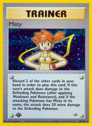 Misty (18/132) 1st Edition Holofoil [Vintage: Gym Heroes] Pokemon Single Pokémon