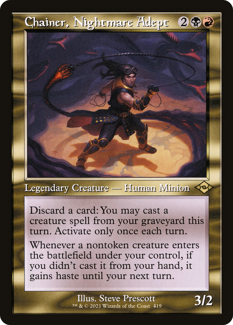Chainer, Nightmare Adept (Retro Foil Etched) [Modern Horizons 2] MTG Single Magic: The Gathering