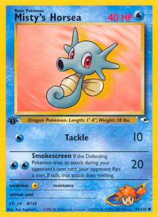Misty's Horsea (86/132) 1st Edition [Vintage: Gym Heroes] Pokemon Single Pokémon