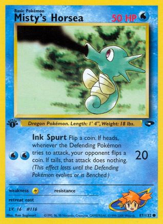 Misty's Horsea (87/132) 1st Edition [Vintage: Gym Challenge] Pokemon Single Pokémon