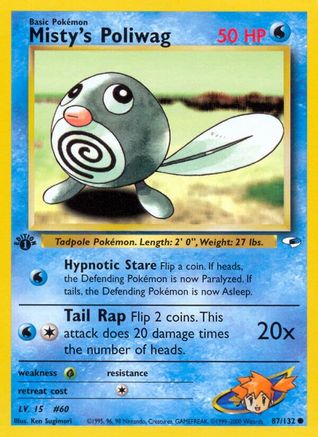 Misty's Poliwag (87/132) 1st Edition [Vintage: Gym Heroes] Pokemon Single Pokémon