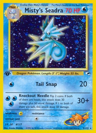 Misty's Seadra (9/132) 1st Edition Holofoil [Vintage: Gym Heroes] Pokemon Single Pokémon