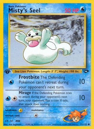 Misty's Seel (91/132) 1st Edition [Vintage: Gym Challenge] Pokemon Single Pokémon