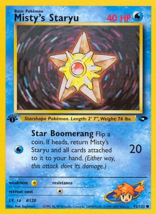 Misty's Staryu (92/132) 1st Edition [Vintage: Gym Challenge] Pokemon Single Pokémon