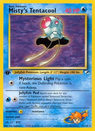 Misty's Tentacool (32/132) 1st Edition [Vintage: Gym Heroes] Pokemon Single Pokémon