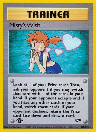 Misty's Wish (108/132) 1st Edition [Vintage: Gym Challenge] Pokemon Single Pokémon