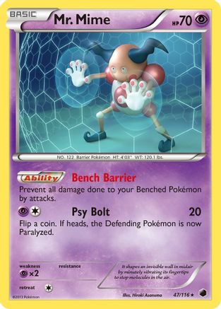 Mr. Mime (47/116) Reverse Holofoil [BW: Plasma Freeze] Pokemon Single Pokémon