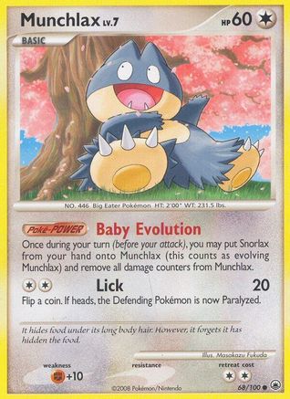 Munchlax (68/100) Reverse Holofoil [DP: Majestic Dawn] Pokemon Single Pokémon