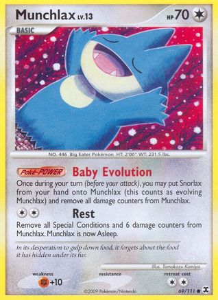 Munchlax (69/111) Reverse Holofoil [Platinum: Rising Rivals] Pokemon Single Pokémon