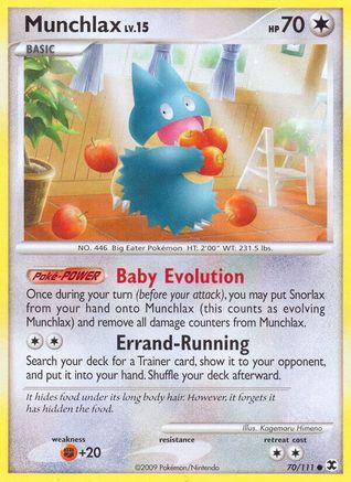Munchlax (70/111) Reverse Holofoil [Platinum: Rising Rivals] Pokemon Single Pokémon