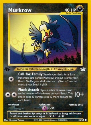 Murkrow (46/64) 1st Edition [Vintage: Neo Revelation] Pokemon Single Pokémon