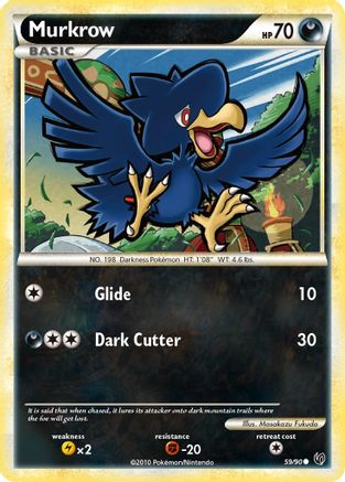 Murkrow (59/90) Reverse Holofoil [HGSS: Undaunted] Pokemon Single Pokémon
