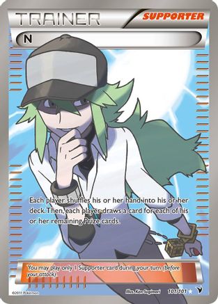 N (Supporter) (Full Art) (/101) Holofoil [BW: Noble Victories] Pokemon Single Pokémon