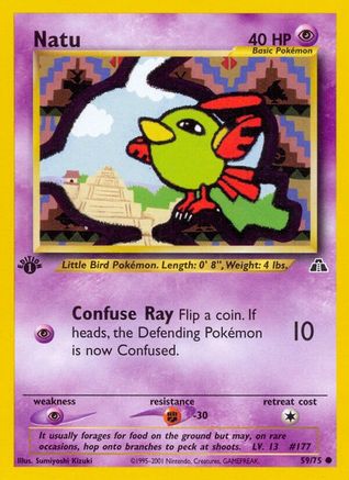 Natu (59/75) 1st Edition [Vintage: Neo Discovery] Pokemon Single Pokémon