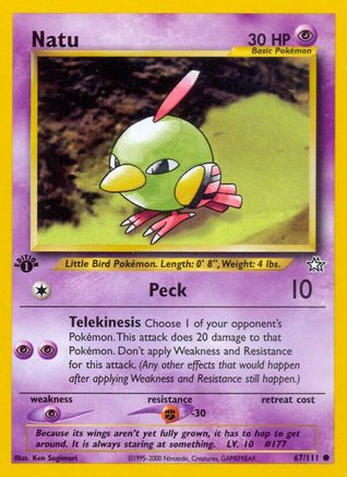 Natu (67/111) 1st Edition [Vintage: Neo Genesis] Pokemon Single Pokémon