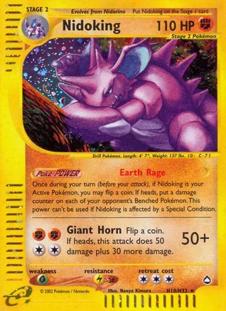 Nidoking (H18) (/147) Holofoil [Vintage: Aquapolis] Pokemon Single Pokémon