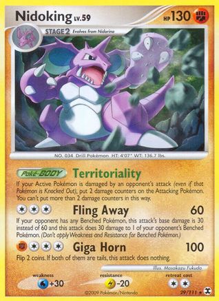Nidoking (/111) Reverse Holofoil [Platinum: Rising Rivals] Pokemon Single Pokémon