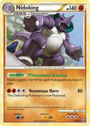Nidoking (6/102) Reverse Holofoil [HGSS: Triumphant] Pokemon Single Pokémon