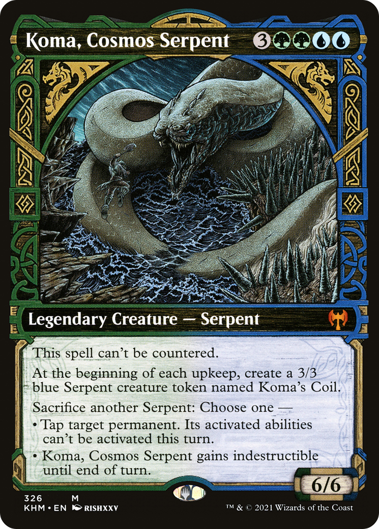 Koma, Cosmos Serpent (KHM-326) [Kaldheim] (Showcase) Foil MTG Single Wizards of the Coast