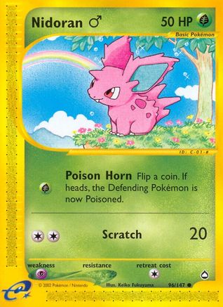 Nidoran M (96/147) Reverse Holofoil [Vintage: Aquapolis] Pokemon Single Pokémon