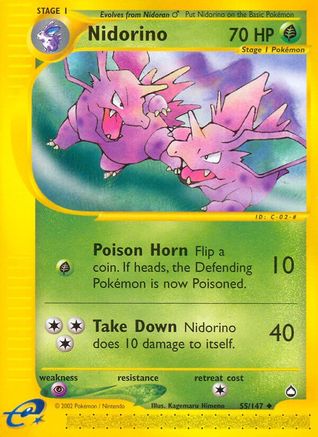 Nidorino (55/147) Reverse Holofoil [Vintage: Aquapolis] Pokemon Single Pokémon
