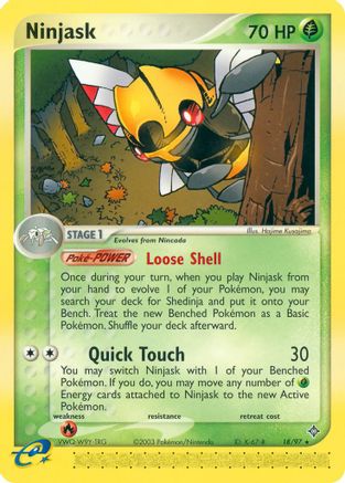 Ninjask - 18/97 (18/97) Reverse Holofoil [EX: Dragon] Pokemon Single Pokémon